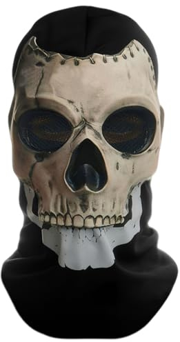 NOLACE Grusel Ghost Maske Call of Duty MW2 Ghost Skull Gesichtsmaske Alle Latex-Unisex-Masken Cosplay Kostüm Maskes Motorrad-Gesichtsmasken, für Halloween Karneval Kostüm Cosplay (A)