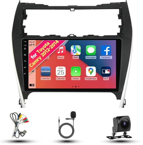 Radio para Toyota Camry 2012-2014 (con y sin JBL) Android 13, Pantalla táctil IPS de 9, estéreo con CarPlay y Android Auto, navegación GPS, DSP SWC, cámara WiFi 5G(8Core 8+256GB)