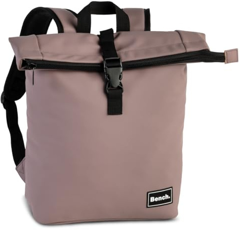 Ragusa-Trade Bench Hydro Mini Rolltop Rucksack Damen & Herren, Daypack, Backpack, 34/43 x 27 x 10 cm, 13 L Volumen, malve