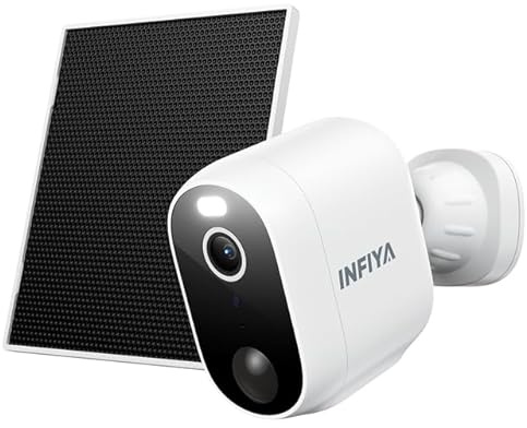 INFIYA Camera Surveillance WiFi Exterieure sans Fil - 2K Camera Exterieur sans Fil Batterie, Panneau Solaire, Étanche IP65, PIR détection, Détection Humaine AI, Vision Nocturne