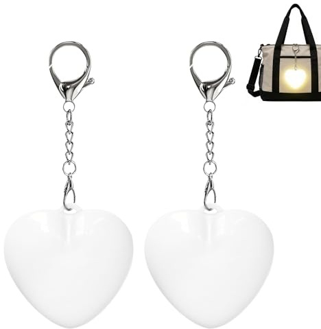 2PCS Handtaschenlicht, Wiederaufladbare Taschenlicht für Handtasche, LED Handtaschenlampe mit Schlüsselanhänger & Touch-Bedienung, Herz-nachtlicht für Nacht, Valentinstag, Party, Dating, Pendeln