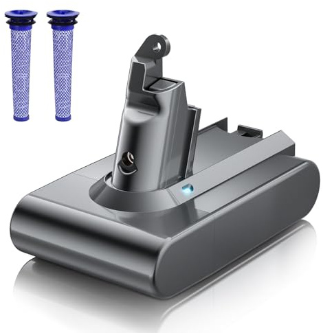 Akku für Dyson V6 Ersatzakku für DC58 DC59 DC61 DC62 DC72 DC74 Animal SV03 SV04 SV05 SV06 SV07 SV09 Staubsauger (2 Filter)