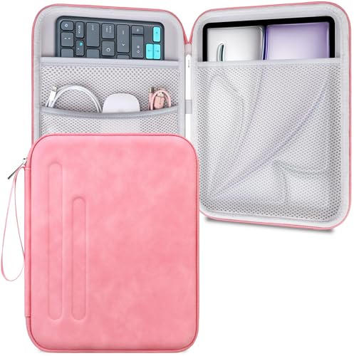 Lacdo Custodia Protettiva Borsa Tablet per 13 New iPad Air M4 M3 M2 2026-2024, 13 iPad PRO M5 M4 2025-2024, 12.9 iPad PRO 6 5 4 3 2022-2018, Funda Protectora Rígida para Tableta, Rosa