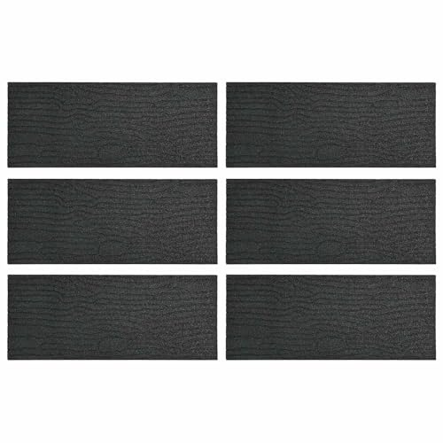 vidaXL Pietra da Passo 6 pz Nero 60,5 x 25 x 2 cm Gomma