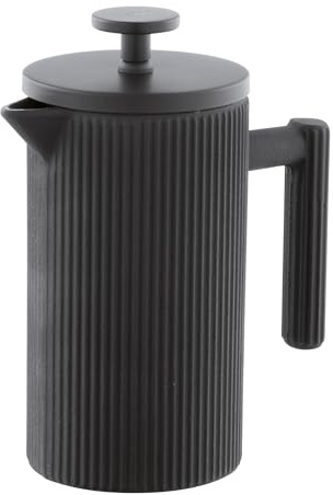 Cilio Kaffeebereiter MATERA 3 Tassen Schwarz, 350 ml Gusseisen-Kaffeekanne innen emailliert, 15,5 cm Höhe, French Press für Kaffee, Tee und Cold Brew, hält Getränke warm