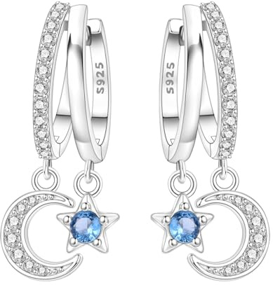 Ohrringe Silber 925 Hängend für Damen Ohrhänger aus 925er Sterlingsilber Ohrhänger mit Zirkonia Hypoallergene Ohrringe für Frauen Valentinstagsgeschenk Geburtstagsgeschenk