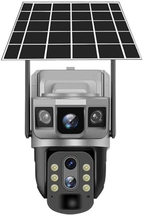 Telecamera di sicurezza, Telecamera IP solare 4G da 4 MP 6K, videosorveglianza CCTV, zoom digitale 10X, monitor impermeabile for esterni, rilevamento del movimento PIR, visione notturna(4G Camera)