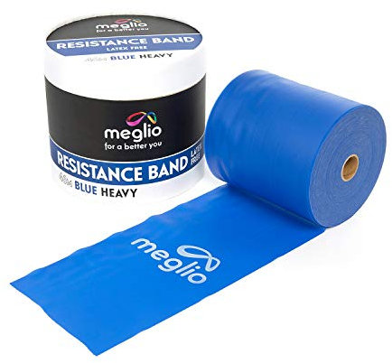 Meglio Widerstandsband Rolle, 46 Meter Latexfreie Widerstandsband-Rolle für Fitnesstraining, Fitnessstudio, Heimtraining, Dehnungen, Krafttraining & Rehabilitation, Erhältlich in 5 Farben/Stärken