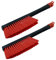 [ 2 Stück ] - Schneebesen Auto Besen Auto Schnee Besen Winter Murska - Schneebesen Auto lackschonend - Schneebürste Auto Schneefeger Auto Feger Bürste aus Finnland (2x L&P A059 Schwarz Rot)