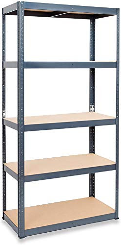 EAZILIFE Heavy Duty Grey 5 Tier Boltless Shelving Unit Greenhouse Garage Utility Home Storage Rack 1800x900x400