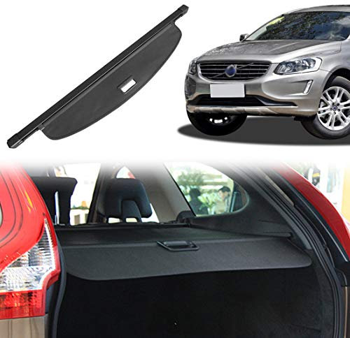 OREALTOOL Laderaumabdeckung Kofferraum Schutz Abdeckung Cargo Cover für Volvo XC60 2010-2017 Schwarz Ausziehbar Kofferraumabdeckung Rollo