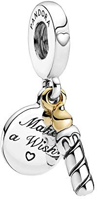 PANDORA Zweifarbige Geburtstagskerze Charm-Anhänger in Sterling-Silber und 14 Karat Gold Moments Collection