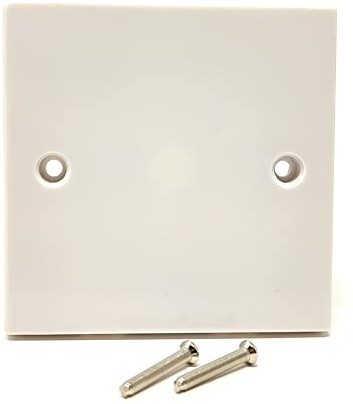 MainCore Single Gang Blanking Plate White – UK/EU Standard Electrical Wall Socket Cover for Unused Back Box, Includes Fixing Screws