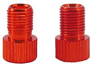 Pulabo - Adaptador de válvula Presta a Schrader de aluminio para bicicleta, 2 unidades, color rojo