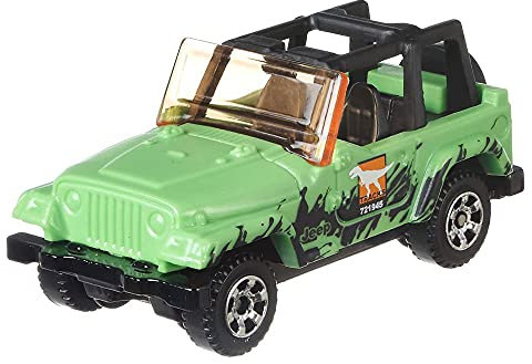 Matchbox Color Changer Druckguss-Fahrzeugserie – Jurassic Jeep Wrangler ~ Dunkelgrün bis Hellgrün