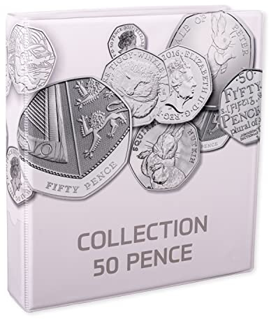 Coin Collection Album – 50p London Olympic Storage Binder – Collecting Holder - Protect and Store 200 Coins - Original SCHULZ Coin Album Whit Red Dividers.
