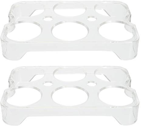 Zerodeko 2 Uds Bandeja de Huevos para Nevera Soporte de Plástico para Huevos Bandeja de Huevos Caja Contenedor de Almacenamiento de Huevos Organizadores de Nevera (6 Rejillas)