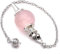 Pendule divinatoire en Quartz rose naturel | Pendule radiesthésie goutte d’eau universel avec haute qualité vibratoire | Pendule sephoroton 4cm en pierre de Quartz rose | Chaine 17cm incluse