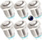 RUNCCI-YUN 6 Piezas 12mm Momentáneo Pulsador de Metal DC 3A 12V-24V Acero Inoxidable Impermeable Interruptor de Botón Redondo para Coche Lámpara Timbre (Cabezal Alto) Anillo de Luz LED Azul