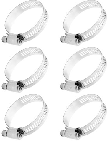 LifCratms 6Pcs Stainless Steel Hose Clamps 3 Inch, Adjustable 72-95mm Worm Gear Drive Hose Clamps Duct Clamps Pipe Clamps Fuel Line Clamps for Automotive Agriculture Mechanical