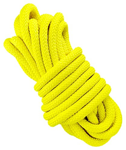 12mm High-Tenacity Polyester Rope. 10M. Yellow