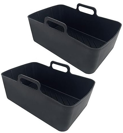 Omenluck 2PCS Air Fryer Silicone Pot for Air Fryer Liner Basket Accessories for Instant Salter Other Dual Zone Double Air Fryer