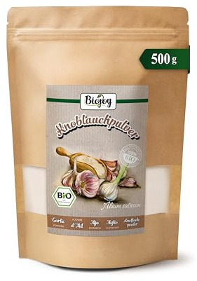 Biojoy EKO Vitlökspulver, finmalen vitlök, 500 g | Från Kina, perfekt som krydda och till matlagning, Allium sativum L.