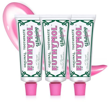 Euthymol Whitening Toothpaste Bundle- 3 X75ml Fluoride Toothpaste, Non-GMO Gluten Free, Plaque Removal Cavity Protection Antibacterial, White Clean Teeth, Freshens Breath Refreshing Dental Care