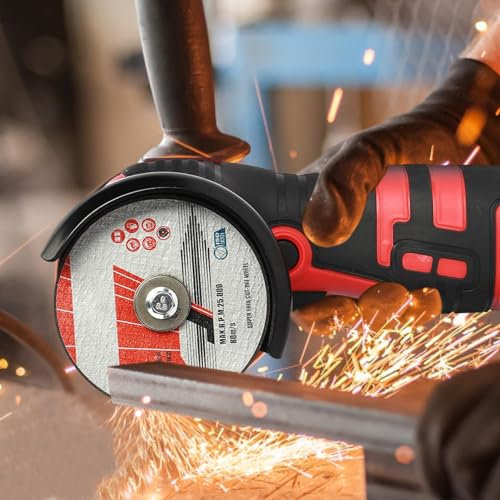 Mini smerigliatrice angolare, lucidatrice elettrica portatile, 18 V, 550 W, con due batterie ricaricabili da 1,5 A, 2 dischi abrasivi, tagliatrice senza fili per legno, metallo e pietra per