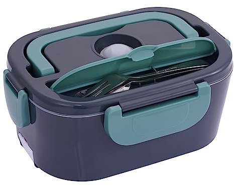 TUJOBA eléctrica, Calentador de Alimentos de Acero Inoxidable, lonchera aislada, lonchera portátil con Calentador de Alimentos, lonchera autocalentable con Bolsa, lonchera calentada sin Agua
