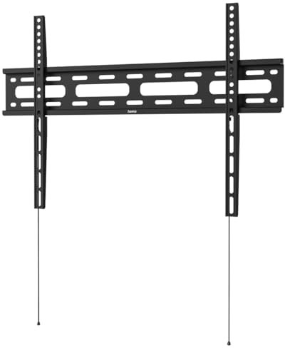 Hama TV Wandhalterung, starr (TV Wandhalterung 32-75 Zoll, VESA 50x50 bis VESA 600x400, bis 40kg, extra flach, mit Fischer-Dübeln) schwarz