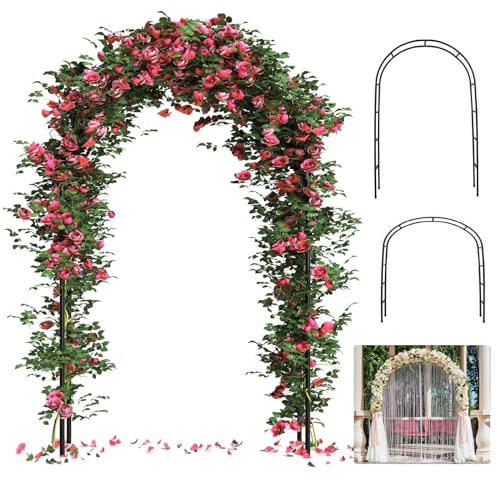 Verdickter, rostfreier Gartenbogen, Hochzeitsbogen, 12 x 20 cm oder 180 x 200 cm, einfach zu montieren, langlebig und langlebig, Metallbogen für Gartenlaube, Rankgitter und Kletterpflanzen