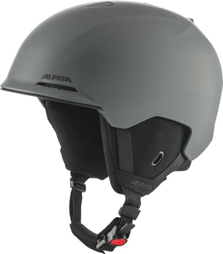 ALPINA BRIX – individuell Verstellbarer Skihelm für Erwachsene, mit herausnehmbaren Innenfutter, besonders stoßabsorbierend - Midnight-Grey matt - M (55-59 cm)