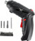 JENABOM Mini tournevis électrique 12 en 1 - Sans fil - Rechargeable - 3,6 V Li-Ion 3,5 N.m - Couple maximal - Perceuse-visseuse rotative électrique pour murs de perçage, bois, plastique