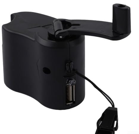 MeevrgR Hochwertiges manuelles Dynamo Ladegerät für Handy und digitale Geräte (schwarz), D4VN93AD3I466J309IS2V20PI