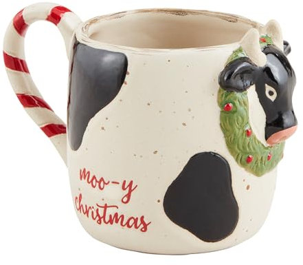 Mud Pie Taza de Navidad de animales de granja, vaca, 12 onzas
