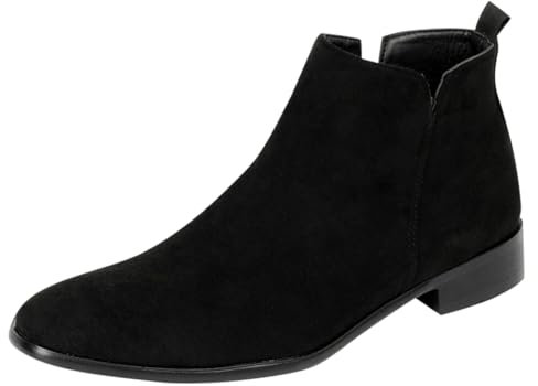 Stivaletti da uomo Camoscio E Basso Grandi Taglie - Stivali Corti Imbottiti Con Tacco Stivali Occidentali Scarpe basse Comodi Stivali in Pelle Business Stivali classici Chelsea Boot Scarpe da