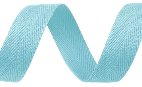 5m Köperband Baumwoll-Band 20mm Einfassband Kantenband Dekorationsband, Farbwahl, Farbe:hellblau