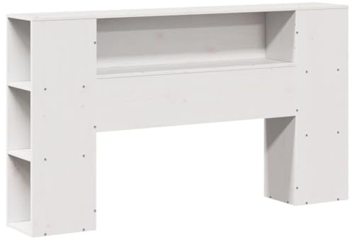 vidaXL Kopfteil mit Stauraum Weiß 140 cm Massivholz Kiefer