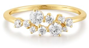 ANIA HAIE Damen Ring CHIC CREATOR Flower Cluster Pavé Ring aus 925 Sterling Silber, besetzt mit 10 Zirkonia, inkl. Geschenkverpackung