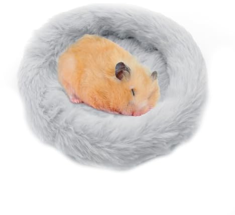 DONGKER Hamsterbett, Donut Plüsch Haustierbett, 20cm Rundes Warme Weiche Bequeme für Hamster, Igel, Eichhörnchen, Meerschweinchen, Ratten, Vögel und andere Kleintiere
