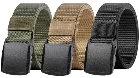 Ketoviss 3er Arbeitsgürtel - Unisex Nylon Canvas Gürtel für Herren und Damen, Verstellbarer Outdoor Gürtel für Arbeit und Reisen