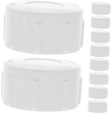 LOORGVEL 10pcs PVC End Cap White Threaded Plug Garden Hose Sprinkler Hose Cap Pool Pump Fitting