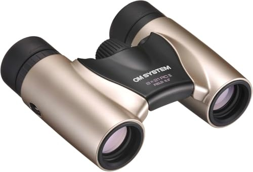 OM SYSTEM 8x21 RC II Fernglas - Kompaktes Taschenfernglas, Gold | Ultrakompaktes Prismenfernglas mit BaK-4 Optik, faltbar und leicht mit nur 185 g Gewicht, inklusive Tasche und Gurt.