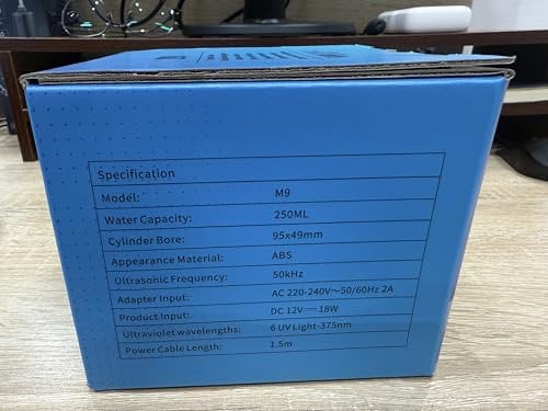 KlarSonic Nettoyeur Ultrasons, 50000Hz Ultrasonic Cleaner, 250ML Dental Pod - Nettoyant Ultrason avec 6 UV Lampe pour Prothèses Dentaires, Gouttière Dentaire, Retainer, Bijoux