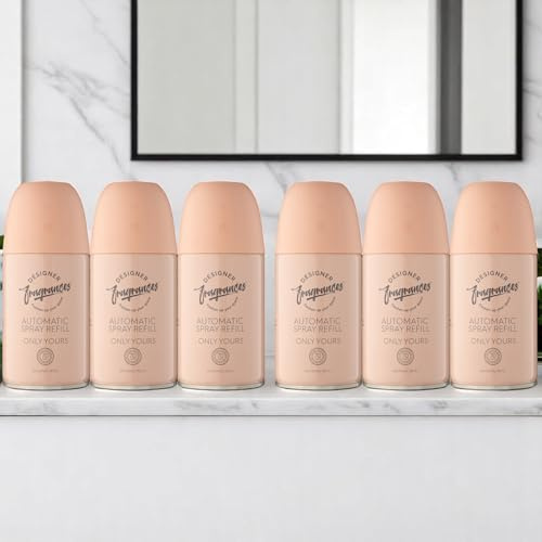 Designer Fragrances 6 Pack Only You Automatic Room Spray Universal Refill Air Freshener Cans - For Home & Vehicles – Upto 70 Days of Luxury Lasting Smell - Deodorise & Neutralise Odours – 250ml