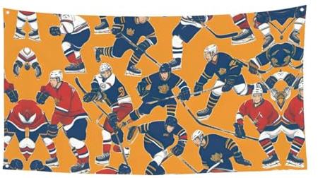 Buntes Banner mit Hockey-Druck, für Dekoration, Party, Geburtstag, Halloween und Jahrestag, Hochzeit