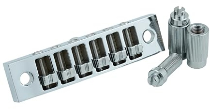 Guyker Guitar Tune-o-matic Bridge, Zinklegierung, Mundharmonika-Brücke mit Saitenraum, 10,3 mm, Ersatzteil für E-Gitarren (GM013, Chrom)