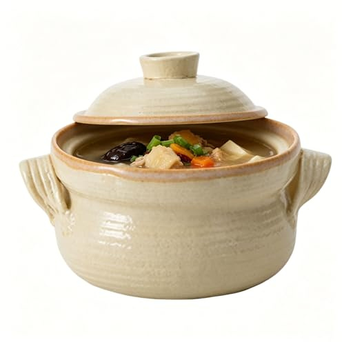 Casseruola tradizionale giapponese in terracotta, piccola casseruola, zuppiera versatile, for cuocere a vapore, cuocere a fuoco lento e stufare lentamente(900ml)
