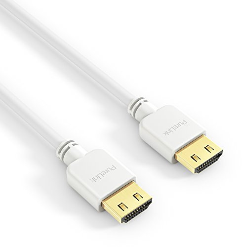 PureLink PI0501-015 High Speed HDMI Verbindungskabel (4K UltraHD (2160p), Ethernet, 18Gbps), HDMI-A Stecker auf HDMI-A Stecker, zertifiziert, halogenfrei, ultraflach, 1,50m, weiß